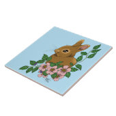 Carreau Lapin Lapin Fleurs Roses (Côté)