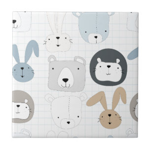 Carreau Lapin mignon d'enfant en bas âge et de lapin