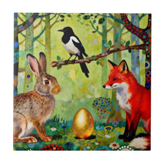 Carreau Lapin, Pie, Renard et « Le Secret de la Forêt » (Devant)