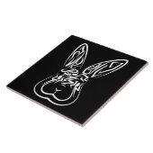 Carreau Lapin tribal noir et blanc (Côté)