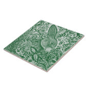 Carreau Lapin Vert Émeraude Lapin Intricte Feuil Floral (Côté)
