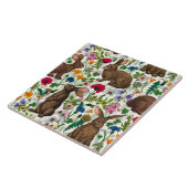 Carreau Lapins et fleur sauvage (Côté)