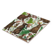 Carreau Lapins et flore boisée 4 (Côté)