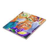 Carreau L'aquarelle Ranunculus et Iris (Côté)