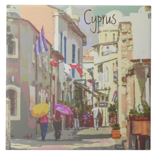 Carreau L'arrière des rues de Chypre Voyage Poster Style A (Devant)