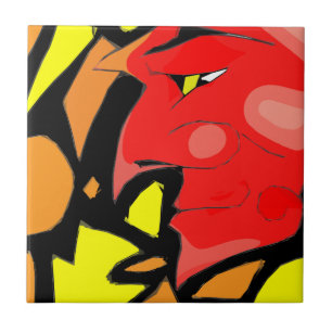 Carreau L'art Abstrait du diable du moulage