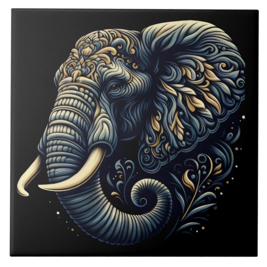 Carreau L'art complexe de l'éléphant (Devant)