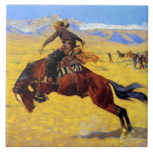 Carreau L'art de Frederic Remington “Un matin froid sur le