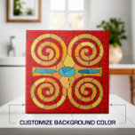 Carreau L'art de la mosaïque tribale colorée<br><div class="desc">Colorful Tribal Mosaic Art. Customiser couleur arrière - plan pour s'adapter à votre décor.</div>