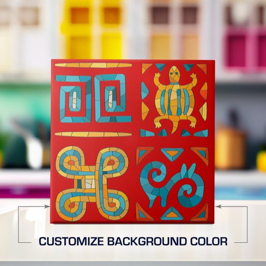 Carreau L'art de la mosaïque tribale colorée