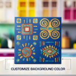 Carreau L'art de la mosaïque tribale colorée<br><div class="desc">Colorful Tribal Mosaic Art. Customiser couleur arrière - plan pour s'adapter à votre décor.</div>