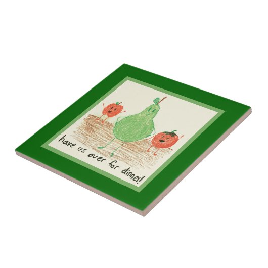 Carreau L'art de l'enfant, vert (Côté)