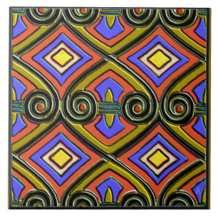 Carreau L'art déco fait Perse (multicolores lumineux)