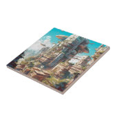 Carreau L'art futuriste de science-fiction de la ville (Côté)