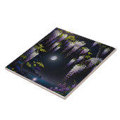 Carreau L'art japonais paisible de Wisteria avec bl (Côté)