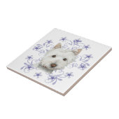 Carreau L'art mignon et la neige de chien de Westie de (Côté)