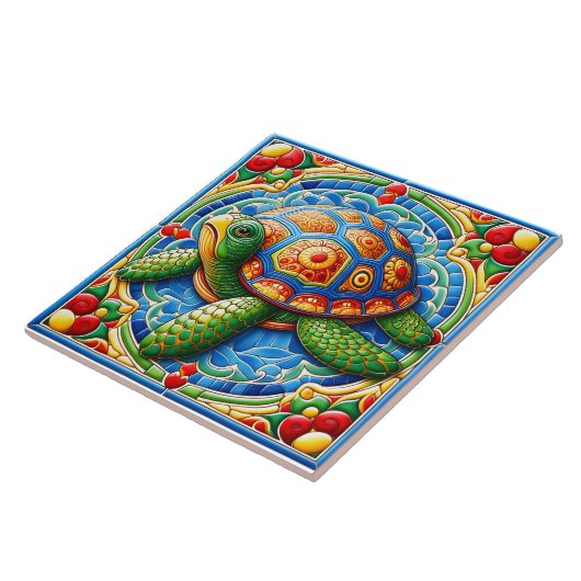 Carreau L'art océanique de la tortue marine (Côté)