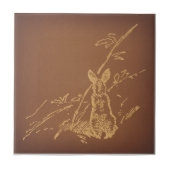 Carreau L'art rustique du lapin Brown classique (Devant)