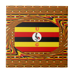 Carreau L'Art Vibrant Ouganda Inspiré Du Drapeau
