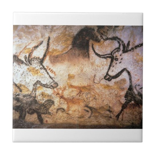 Carreau Lascaux Bulls Buffalo Cave Painting (Devant)