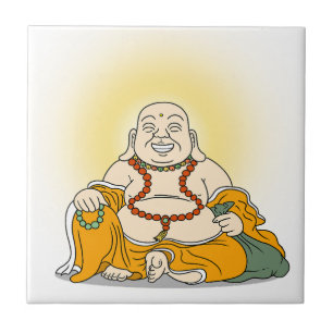 Carreau Laughing Maitreya Bouddha céramique