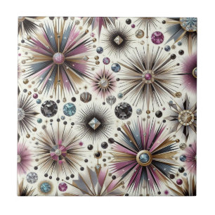 Carreau Lavande Diamant Mid Century Moderne