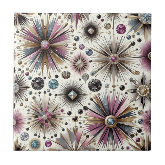 Carreau Lavande Diamant Mid Century Moderne (Devant)