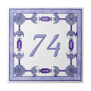 Carreau Lavande et grand numéro de maison pourpre