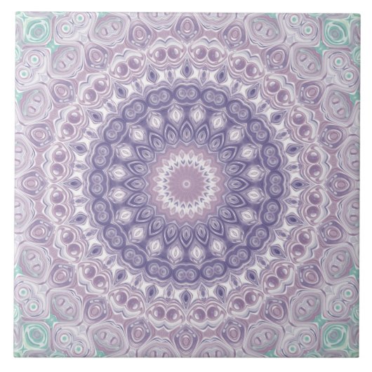 Carreau Lavande et Lilac Mandala Motif (Devant)
