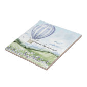 Carreau Lavande Rayures Ballon Floral Fête de Mariage (Côté)