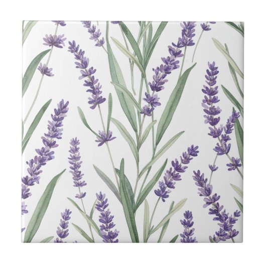 Carreau Lavender Botanical Pattern (Devant)