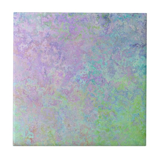 Carreau Lavender Dream Neon Pastel Encre d'alcool Abstrait (Devant)
