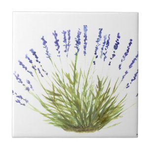 Carreau Lavender herbe florale cuisine rustique aquarelle