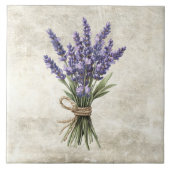 Carreau Lavender Rustic Floral Faux Ceramic Tile (Devant)