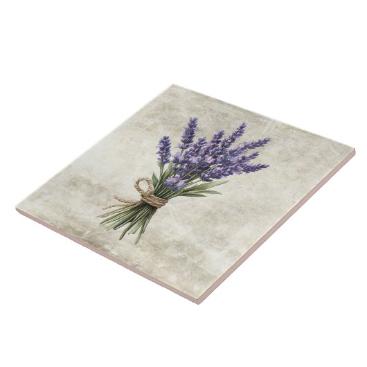 Carreau Lavender Rustic Floral Faux Ceramic Tile (Côté)