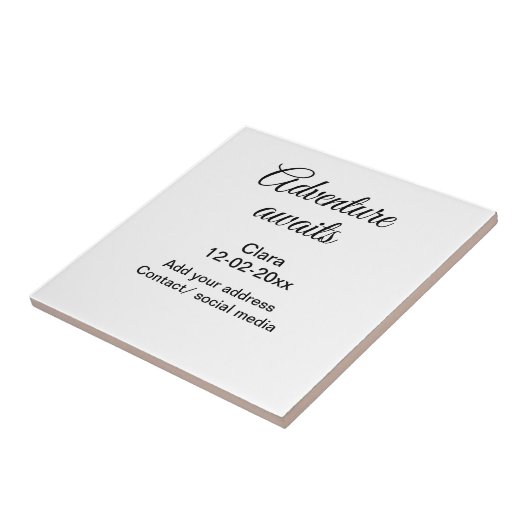 Carreau L'aventure commence ajouter nom date année lieu (Côté)