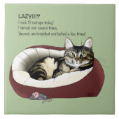Carreau Lazy Chat Led Green Funny (Devant)
