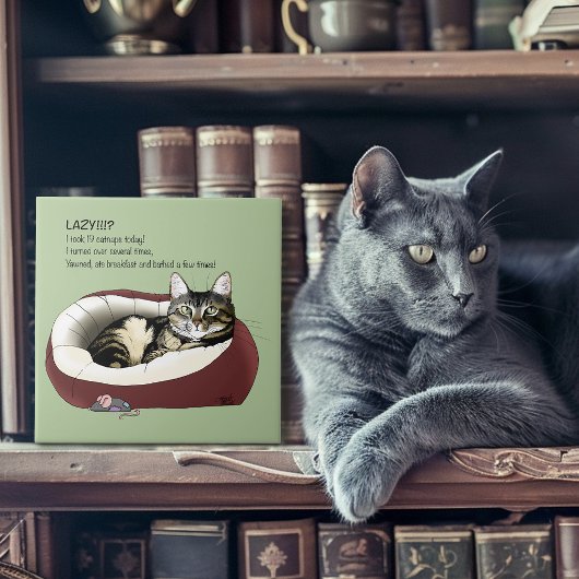 Carreau Lazy Chat Led Green Funny