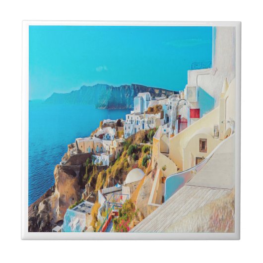 Carreau ldp SANTORINI - panorama - (Devant)