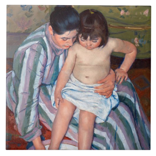Carreau Le bain de l'enfant, Mary Cassatt (Devant)