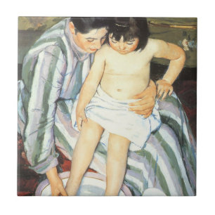 Carreau Le bain de l'enfant par Mary Cassatt Impressionnis