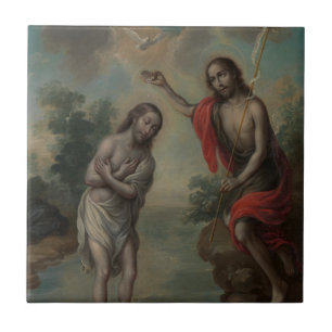 Carreau Le baptême du Christ par Nicolás Enríquez