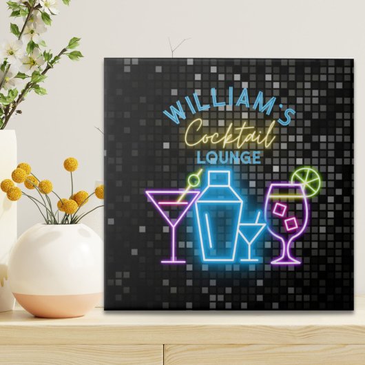 Carreau Le bar-salon Neon Look Retro Cocktail