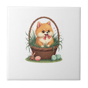 Carreau Le bazar de Pâques de Gomi Chien de Pâques mignon 