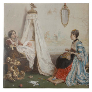 Carreau Le bébé dort (par Gerolamo Induno)