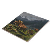 Carreau Le bétail et le mouton dans un paysage alpin (Côté)