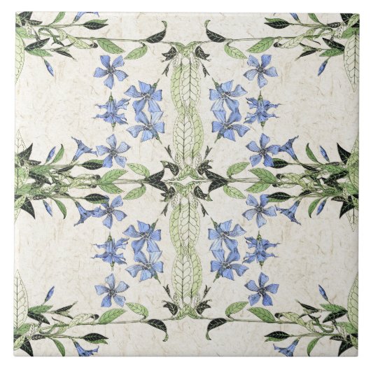 Carreau Le bigorneau bleu de Nouveau d'art français (Devant)