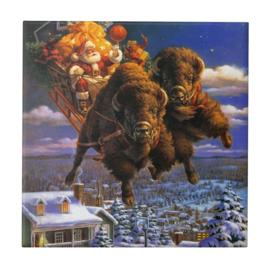 Carreau Le bison tire le Père Noël (Devant)