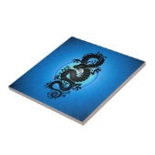 Carreau Le bleu a éclaté le dragon chinois (Côté)