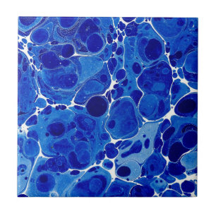 Carreau Le bleu ondule la tuile de mousse de mer